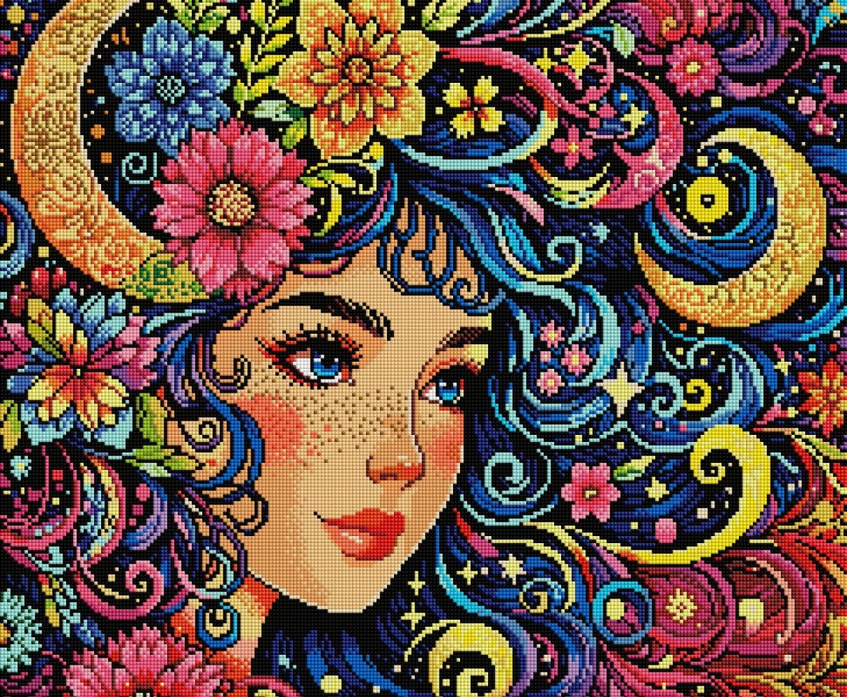 CADS- 062 Night Bloosom | Diamond Painting Kit