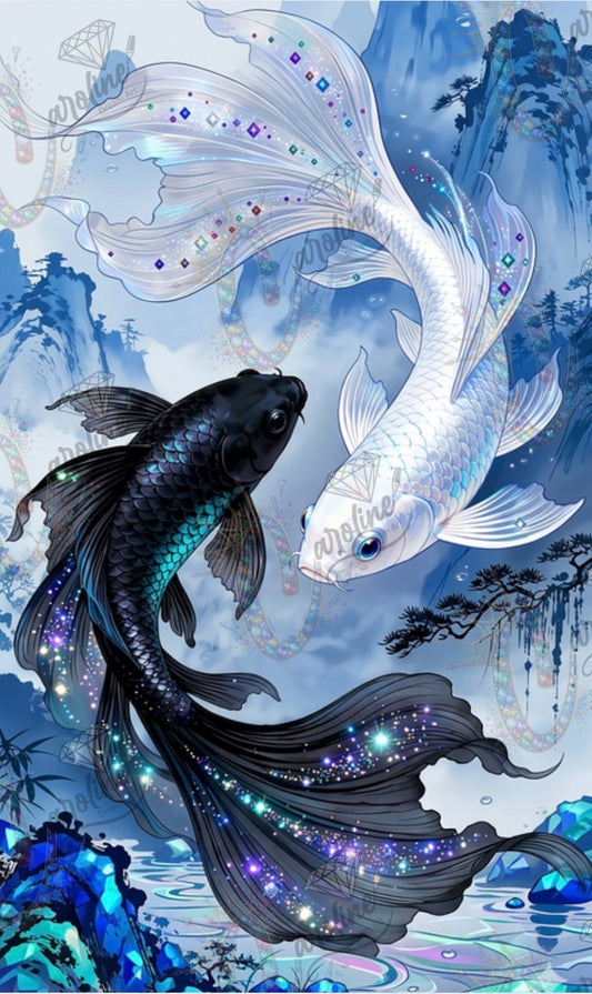 CADSAZC - 026 Blue Mystic Koi Diamond Painting Kit