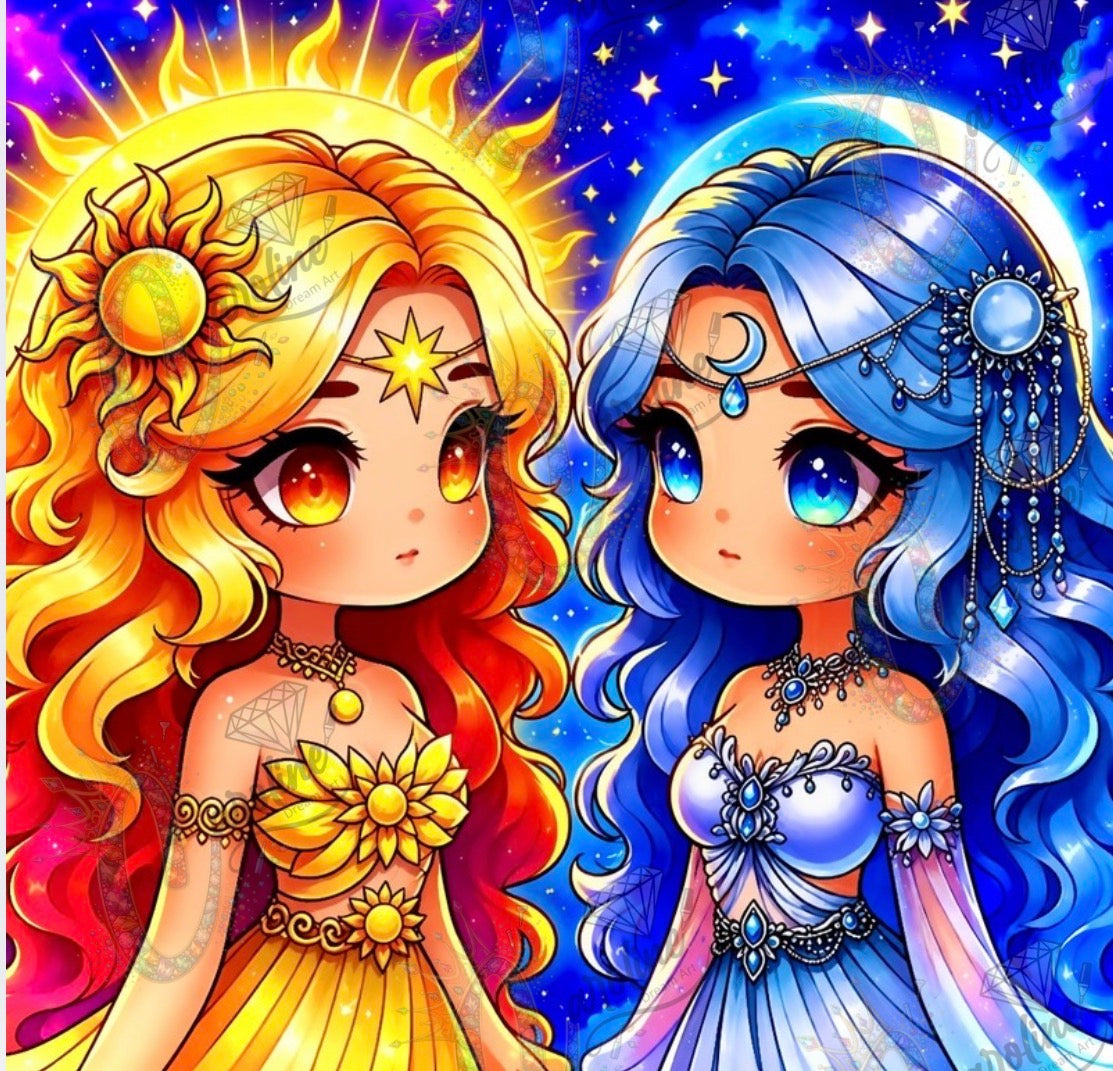 CADSZ - 057 Sol & Luna | Full Fairy Dust Diamond Painting Kit