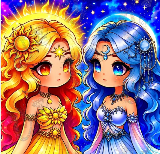 CADSZ - 057 Sol & Luna | Full Fairy Dust Diamond Painting Kit